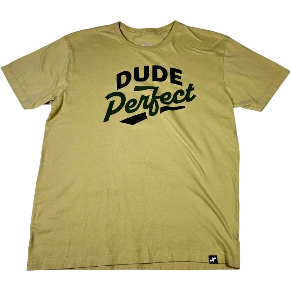 Dude Perfect T-Shirt Mens Large Yellow Tee Casual Crewneck Streetwear Skater